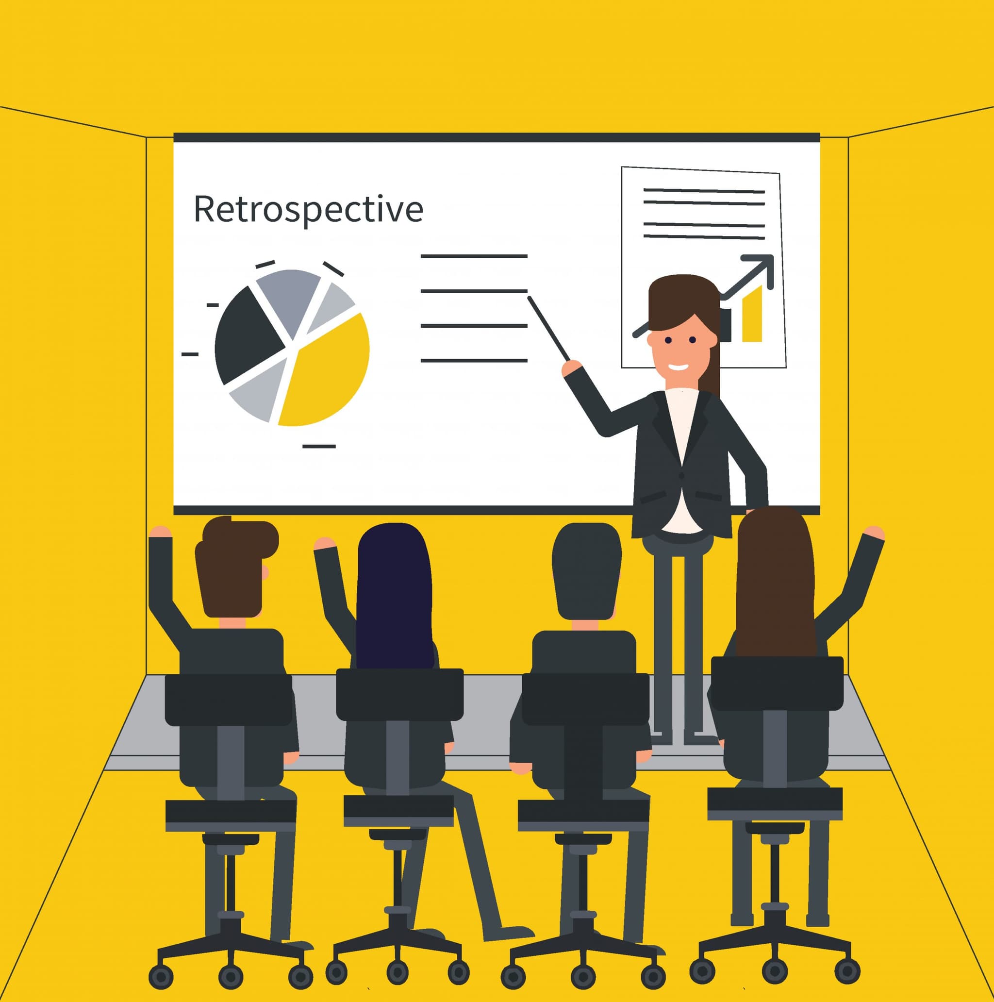 Illustration showing improved customer and employee satisfaction through aligned business transformation.