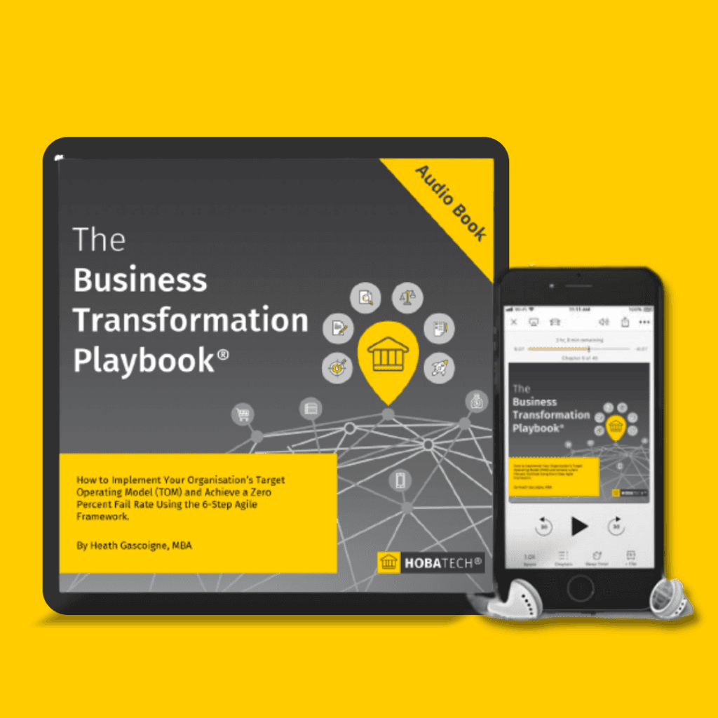 Business transformation playbook audiobook phone mockup Business transformation playbook audiobook displayed on phone screen mockup