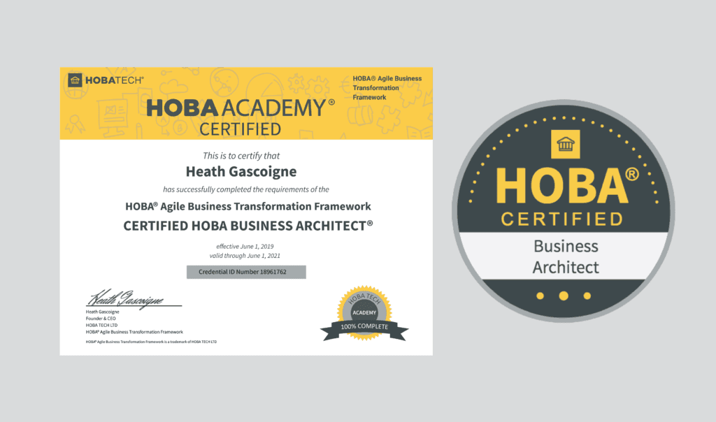 Certified HOBA Business Architect Certificate & Badge Redesign Certified HOBA Business Architect Certificate & Badge Redesign