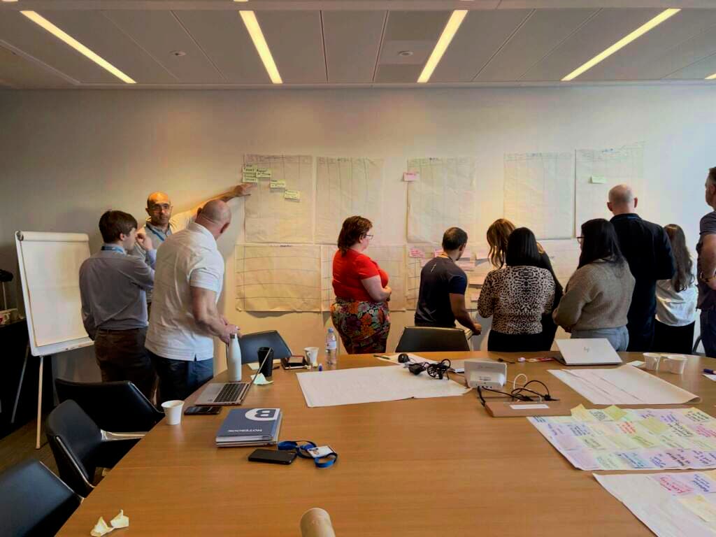 Team mapping ESG ratings supervision processes during operating-model workshop