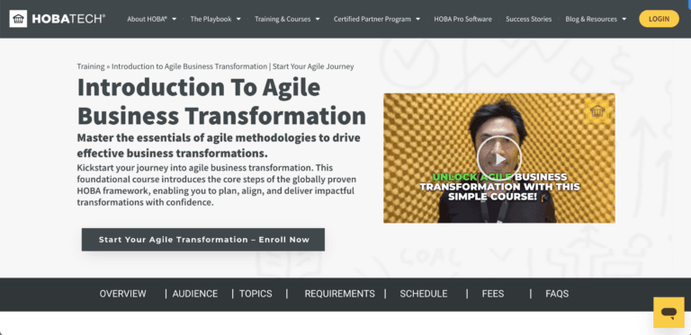 HOBA Tech Introduction to Agile Business Transformation Course