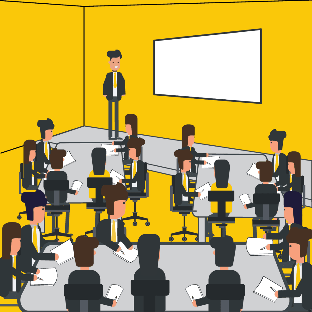 Workshop illustration showing the HOBA Enterprise transformation process and collaborative approach.