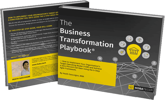 Business Transformation Playbook book cover The Business Transformation Playbook by HOBA TECH international bestseller book cover