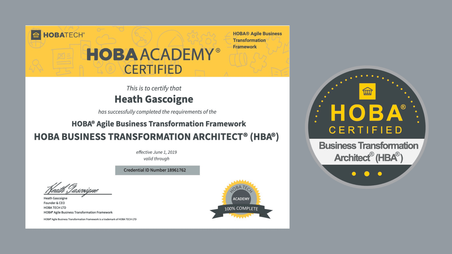 HOBA® Business Transformation Architect Certification HOBA® Business Transformation Architect Certification