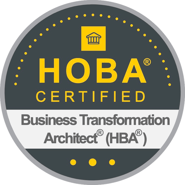 HBA Badge HBA digital badge for Certified HOBA Business Transformation Architect credential